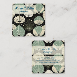 Carte De Visite Carré Motif moderne géométrique de l'ère atomique rétro