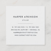 Carte De Visite Carré Motif moderne gris Ikat (Dos)