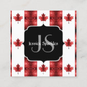 Carte De Visite Carré Motif Monogramme du drapeau du Canada (Dos)