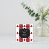 Carte De Visite Carré Motif Monogramme du drapeau du Canada (Debout devant)