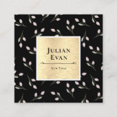 Carte De Visite Carré Motif noir et or de luxe (Devant)