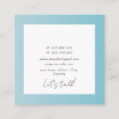 Carte De Visite Carré Motif pastel moderne bleu Abstrait (Dos)