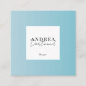 Carte De Visite Carré Motif pastel moderne bleu Abstrait (Devant)