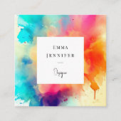 Carte De Visite Carré Motif rose Abstrait moderne (Devant)