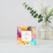 Carte De Visite Carré Motif rose Abstrait moderne (Debout devant)