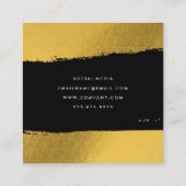 Carte De Visite Carré Motif simple Gras Noir Brossé Gold Triangle (Dos)