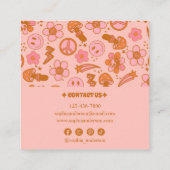 Carte De Visite Carré Motif Super Gras Rose (Dos)