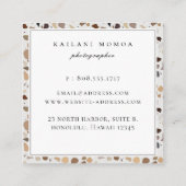 Carte De Visite Carré Motif Terrazzo de Tone Naturel Moderne (Dos)