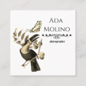 Carte De Visite Carré Motif Toucan doré moderne (Devant)