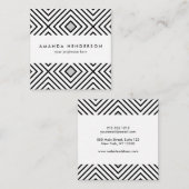 Carte De Visite Carré Motif tribal de rayures noires et blanches (Devant / Derrière)