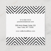 Carte De Visite Carré Motif tribal de rayures noires et blanches (Dos)