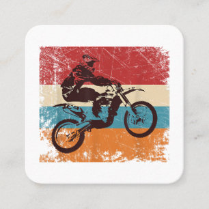 Carte De Visite Carré Motocross Enduro motocross rétro Off Road