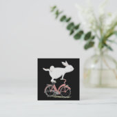 Carte De Visite Carré Moulin De Lapin Sur Vélo À Vélo (Debout devant)