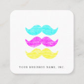Carte De Visite Carré Moustaches du style CMY d'impression typographique (Devant)