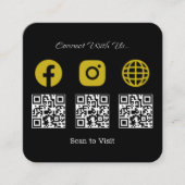 Carte De Visite Carré Multi QR Code Médias sociaux modernes Signer (Devant)