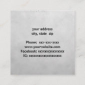 Carte De Visite Carré Mur en briques gris et noir (Dos)