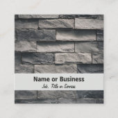 Carte De Visite Carré Mur en briques gris et noir (Devant)