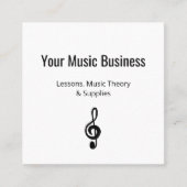 Carte De Visite Carré Music Education Treble Clef QR code enseignant (Devant)