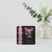 Carte De Visite Carré Music Instruments Event Organizer DJs or Rose (Debout devant)