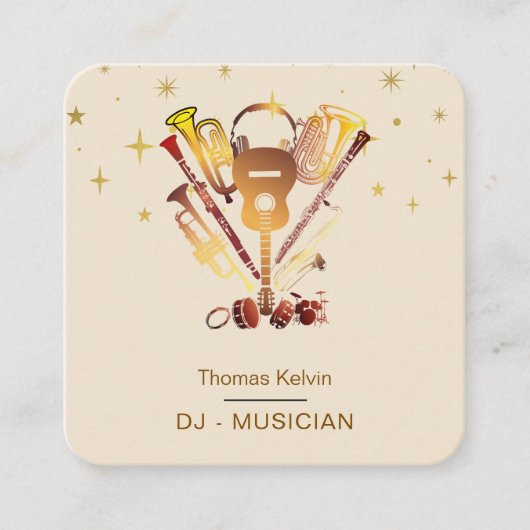 Carte De Visite Carré Music Instruments Event Organizer DJs Player (Devant)