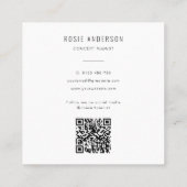 Carte De Visite Carré Musician Piano Keys QR Code Photo moderne (Dos)