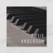 Carte De Visite Carré Musician Piano Keys QR Code Photo moderne (Devant)