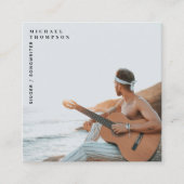 Carte De Visite Carré Musicien de chanteuse moderne Interprète de photo (Devant)