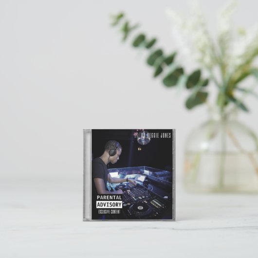 Carte De Visite Carré Musique CD Coque Album Couverture DJ Black (Debout devant)