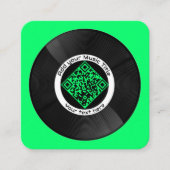 Carte De Visite Carré Musique personnalisée QR Code LP Vinyl | (Devant)
