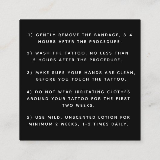 Carte De Visite Carré Mystic Cosmic Eye Tattoo Instructions (Dos)