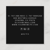 Carte De Visite Carré Mystic Dark Boho Floral Mandala (Dos)