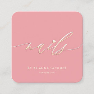 Carte De Visite Carré Nail Art Beauté Salon Spécialiste de la manucure