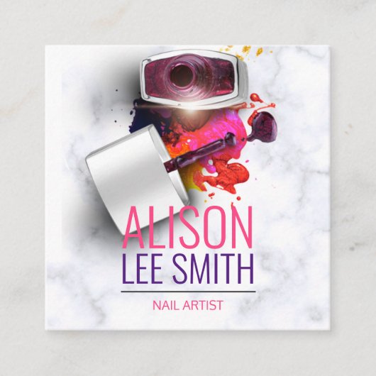 Carte De Visite Carré Nail Artist / Manicure (Devant)