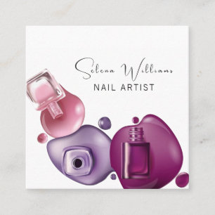 Carte De Visite Carré Nail Artiste Polonais Beauté Salon Service