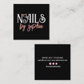 Carte De Visite Carré Nail Tech noir (Devant / Derrière)