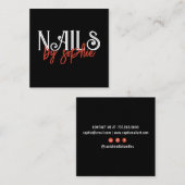 Carte De Visite Carré Nail Tech noir (Devant / Derrière)