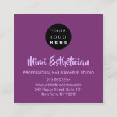 Carte De Visite Carré Nails Studio Artist Nails Script Logo Drives Purpl (Dos)
