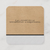 Carte De Visite Carré Nature | Arts et artisanat / Texture grise (Dos)