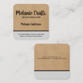 Carte De Visite Carré Nature | Arts et artisanat / Texture grise (Devant / Derrière)