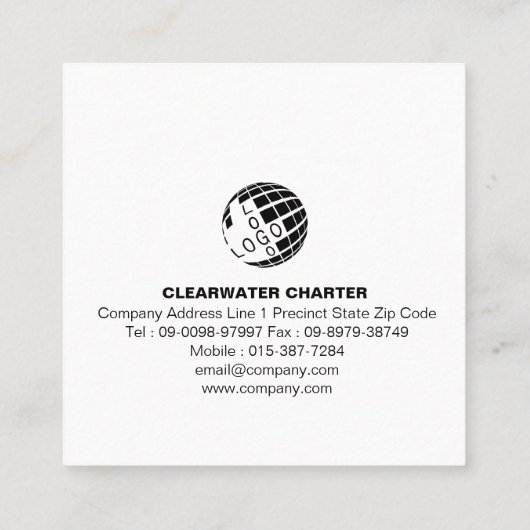 Carte De Visite Carré Navire Bateau Charte Pêche (Dos)