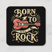 Carte De Visite Carré Né à Rock Electric Guitar (Dos)