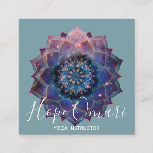 Carte De Visite Carré Nebula Bloom | Mandala (Devant)