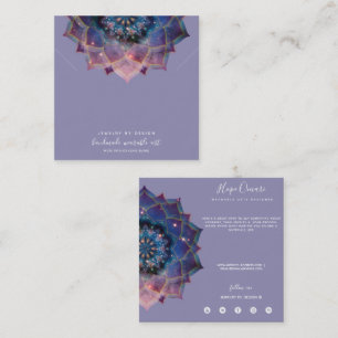 Carte De Visite Carré Nebula Bloom Mandala