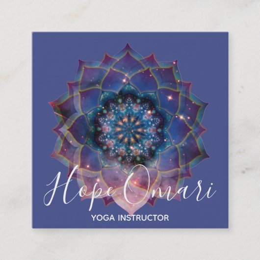 Carte De Visite Carré Nebula Bloom | Mandala (Devant)