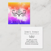 Carte De Visite Carré Nébuleuse pourpre de galaxie de rose d'univers de (Devant / Derrière)