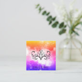 Carte De Visite Carré Nébuleuse pourpre de galaxie de rose d'univers de (Debout devant)