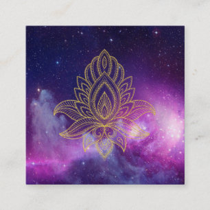 Carte De Visite Carré Nébuleuse sacrée de galaxie cosmique de Hamsa de