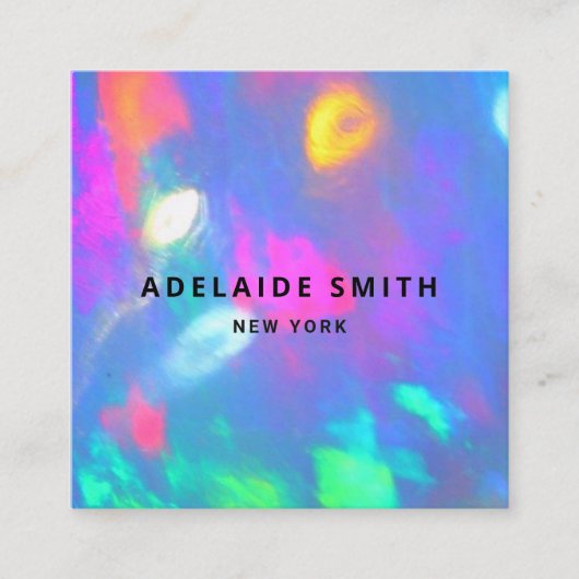 Carte De Visite Carré néon couleurs gemstone opal photo (Devant)