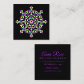 Carte De Visite Carré *~* Neon Puissant Mandala Healing Arts (Devant / Derrière)