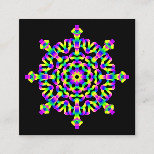 Carte De Visite Carré *~* Neon Puissant Mandala Healing Arts (Devant)